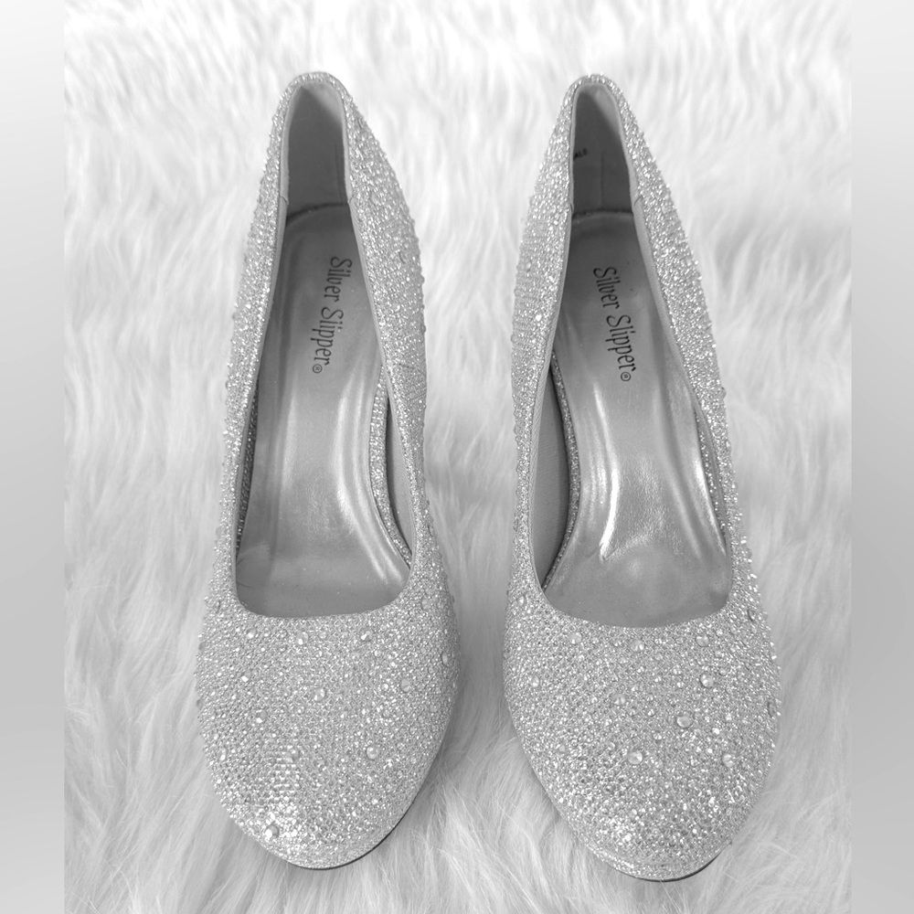 Dazzling Silver Rhinestone Heels - Picture 3 of 8